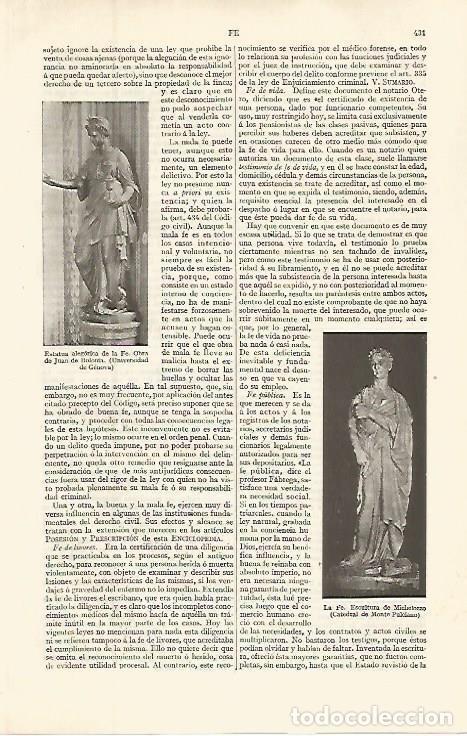 Otros art&iacute;culos de coleccionismo en papel: LAMINA ESPASA 32622: Estatuas alegoricas de la fe - Varios