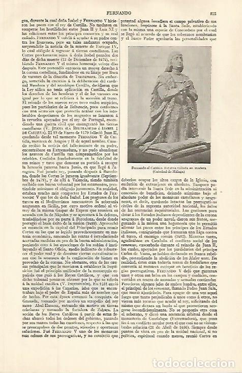 Otros art&iacute;culos de coleccionismo en papel: LAMINA ESPASA 32653: Fernando el Catolico - Varios