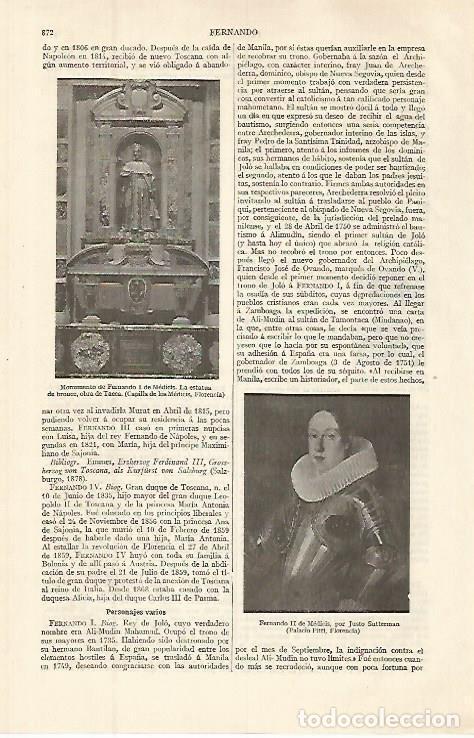 Otros art&iacute;culos de coleccionismo en papel: LAMINA ESPASA 32656: Monumento a Fernando I de Medicis en Florencia - Varios