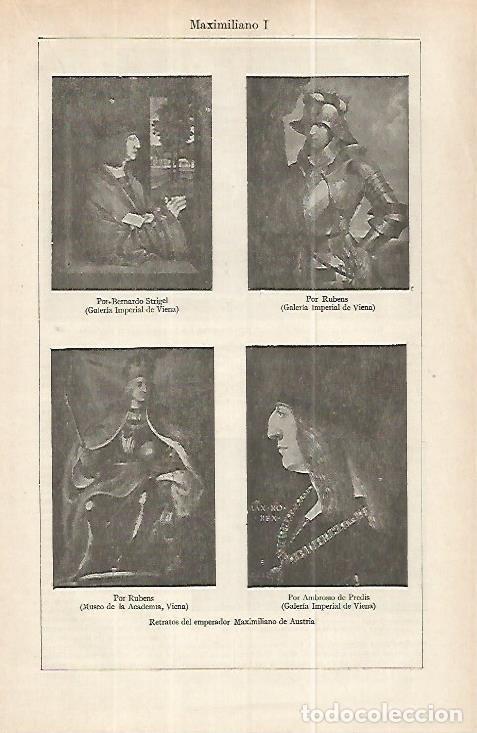Otros art&iacute;culos de coleccionismo en papel: LAMINA ESPASA 32307: Retratos de Maximiliano I - Varios