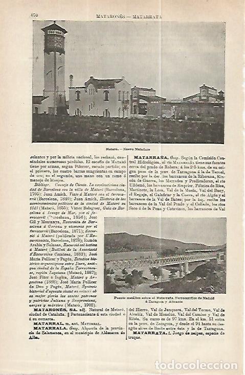 Otros art&iacute;culos de coleccionismo en papel: LAMINA ESPASA 32281: Matadero de Mataro, Barcelona - Varios