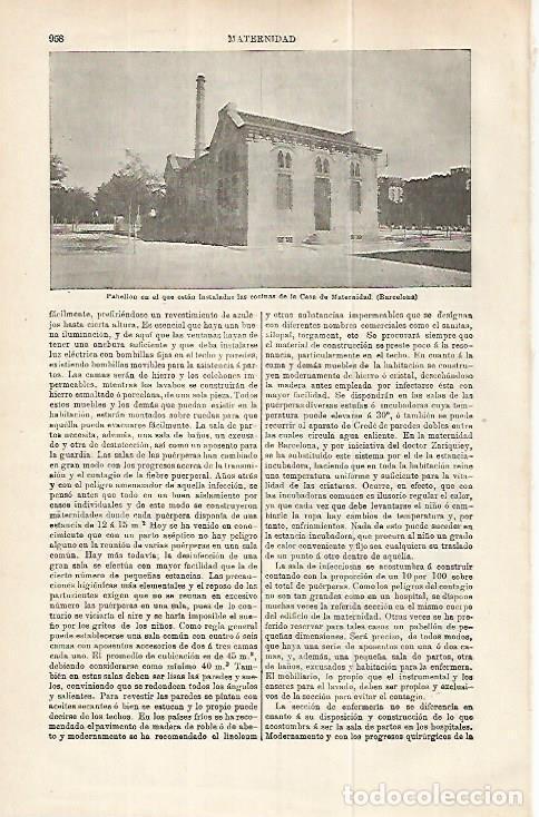 Otros art&iacute;culos de coleccionismo en papel: LAMINA ESPASA 32294: Pabellon de la Casa de la Maternidad en Barcelona - Varios