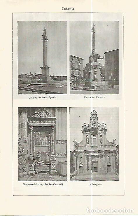 Otros art&iacute;culos de coleccionismo en papel: LAMINA ESPASA 32408: Monumentos de Catania - Varios