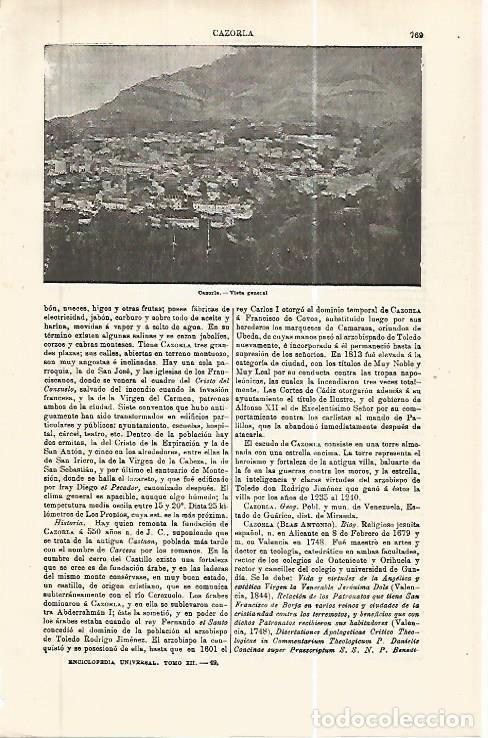 Otros art&iacute;culos de coleccionismo en papel: LAMINA ESPASA 32438: Vista de Cazorla, Jaen - Varios