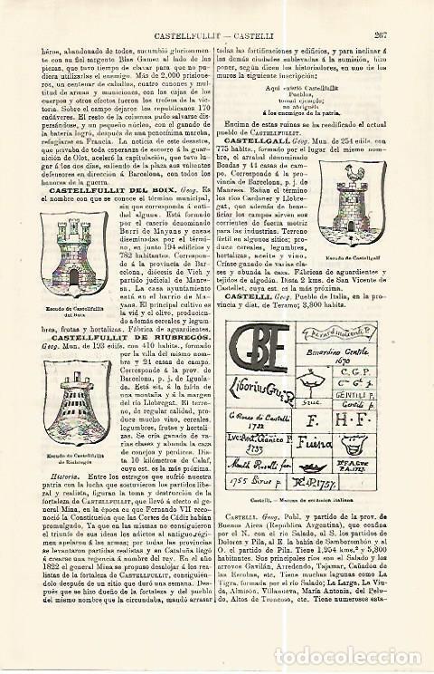 Otros art&iacute;culos de coleccionismo en papel: LAMINA ESPASA 32365: Escudos de Castellfollit del Boix, Castellfollit del Riubregos y Castellgail -