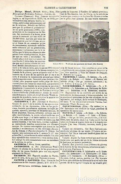Otros art&iacute;culos de coleccionismo en papel: LAMINA ESPASA 32421: Palacio Catete en Rio de Janeiro - Varios
