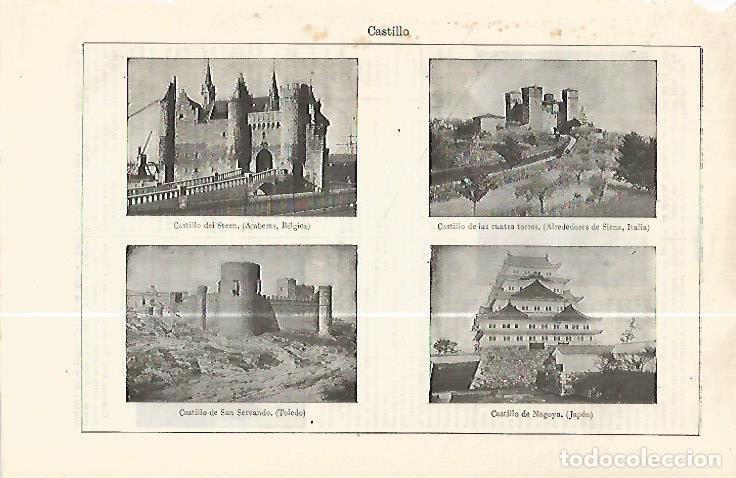 Otros art&iacute;culos de coleccionismo en papel: LAMINA ESPASA 32382: Castillos de Steen, Nagoya, San Servando y de las Cuatro Torres - Varios