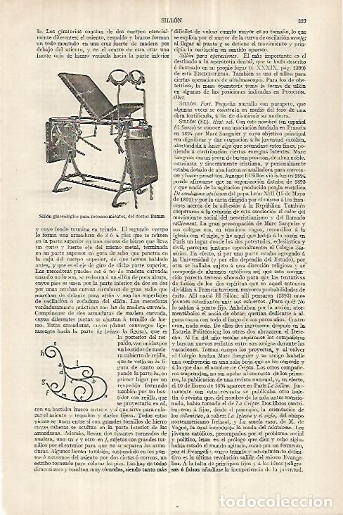 Otros art&iacute;culos de coleccionismo en papel: LAMINA ESPASA 33028: Sillon ginecologico del doctor Bumm - Varios