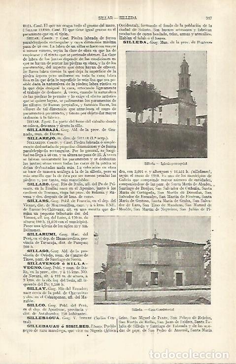 Otros art&iacute;culos de coleccionismo en papel: LAMINA ESPASA 33023: Iglesia y ayuntamiento de Silleda, Pontevedra - Varios