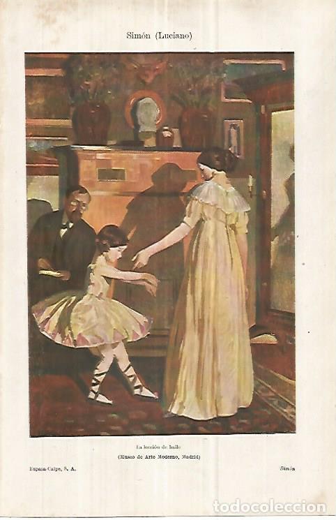 Otros art&iacute;culos de coleccionismo en papel: LAMINA ESPASA 33036: La leccion de baile, por L. Simon - Varios