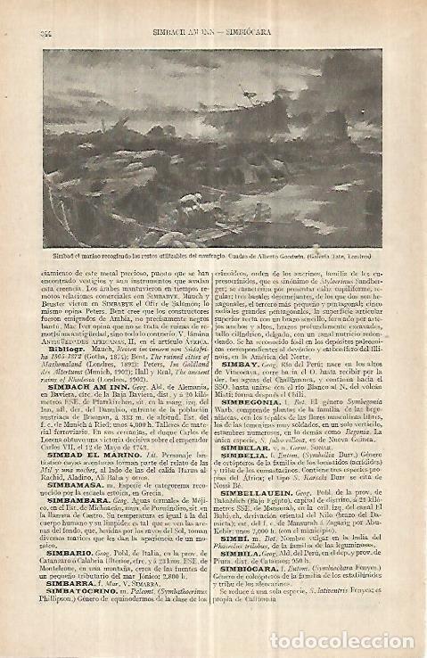 Otros art&iacute;culos de coleccionismo en papel: LAMINA ESPASA 33031: Simbad el marino, por Albert Goodwin - Varios