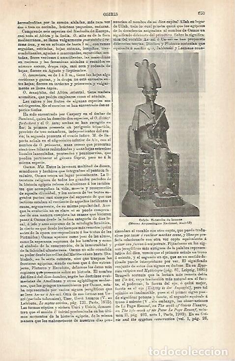 Otros art&iacute;culos de coleccionismo en papel: LAMINA ESPASA 32934: Estatua del dios Osiris - Varios