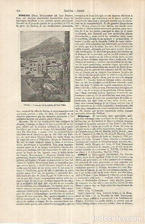 Otros art&iacute;culos de coleccionismo en papel: LAMINA ESPASA 33079: Iglesia de San Pedro en Siresa, Huesca - Varios