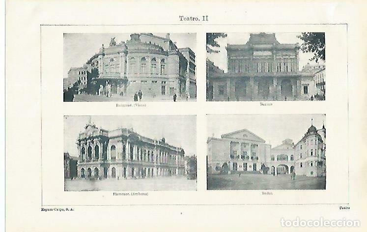 Otros art&iacute;culos de coleccionismo en papel: LAMINA ESPASA 33545: Teatro de Raimund en Viena, de Bezieers, de Baden y de Amberes - Varios