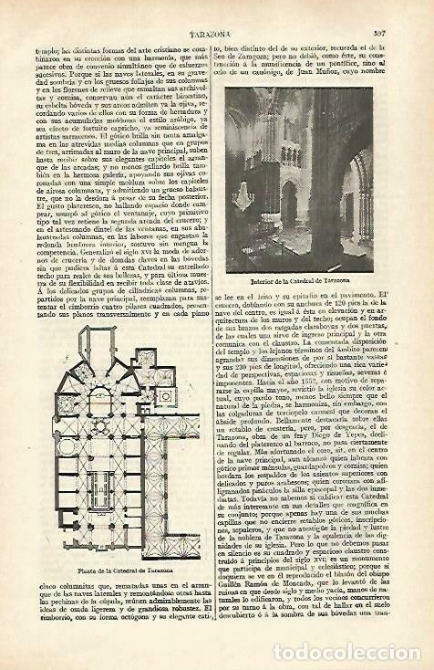 Otros art&iacute;culos de coleccionismo en papel: LAMINA ESPASA 33447: Interior de la catedral de Tarazona, Zaragoza - Varios