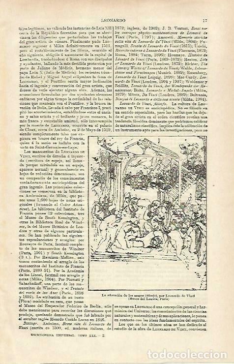 Otros art&iacute;culos de coleccionismo en papel: LAMINA ESPASA 33171: La adoracion de los magos, dibujo de Leonardo da Vinci - Varios