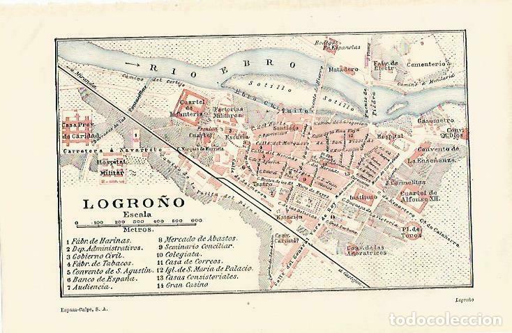 Otros art&iacute;culos de coleccionismo en papel: LAMINA ESPASA 33423: Plano de Logro&ntilde;o - Varios