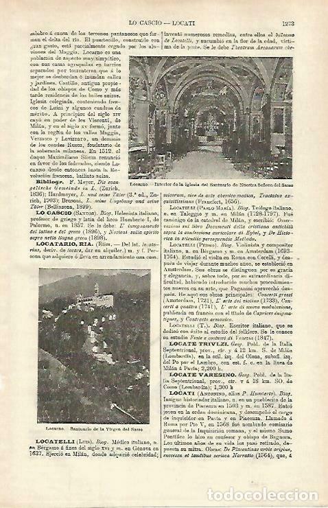 Otros art&iacute;culos de coleccionismo en papel: LAMINA ESPASA 33381: Santuario de la Virgen del Sasso - Varios
