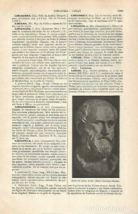 Otros art&iacute;culos de coleccionismo en papel: LAMINA ESPASA 33352: Busto del orador Lisias - Varios