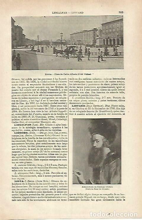 Otros art&iacute;culos de coleccionismo en papel: LAMINA ESPASA 33324: Plaza de Carlos Alberto en Liorna, Italia - Varios