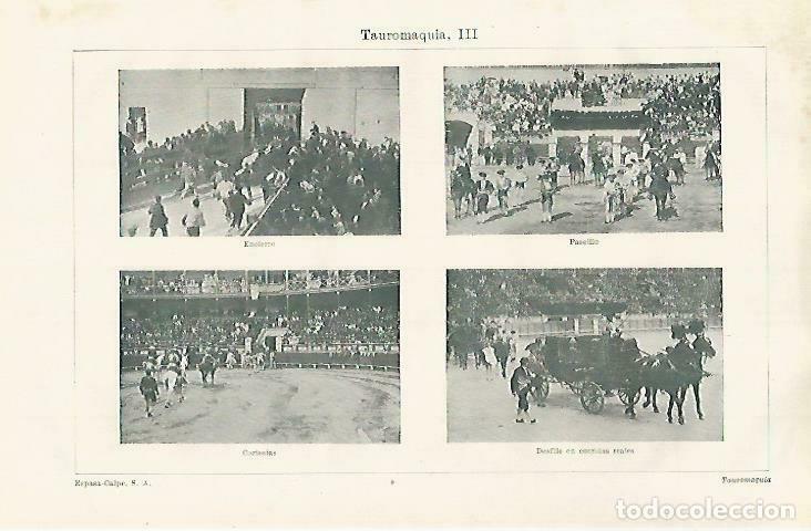 Otros art&iacute;culos de coleccionismo en papel: LAMINA ESPASA 33686: Tauromaquia: encierro, paseillo, cortesias y desfile en corridas reales - Vario