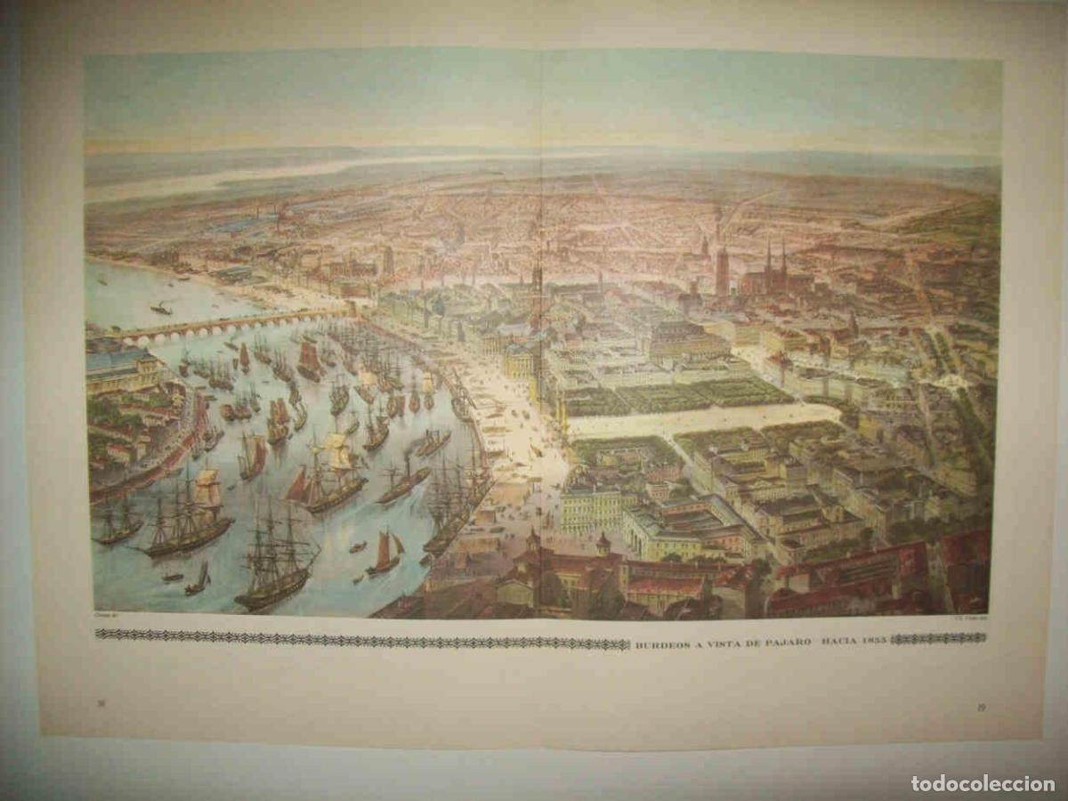 Sammelleidenschaft Andere Papierartikel: LAMINA 14994: Burdeos. Vista aerea hacia 1855 - Rolf Muller