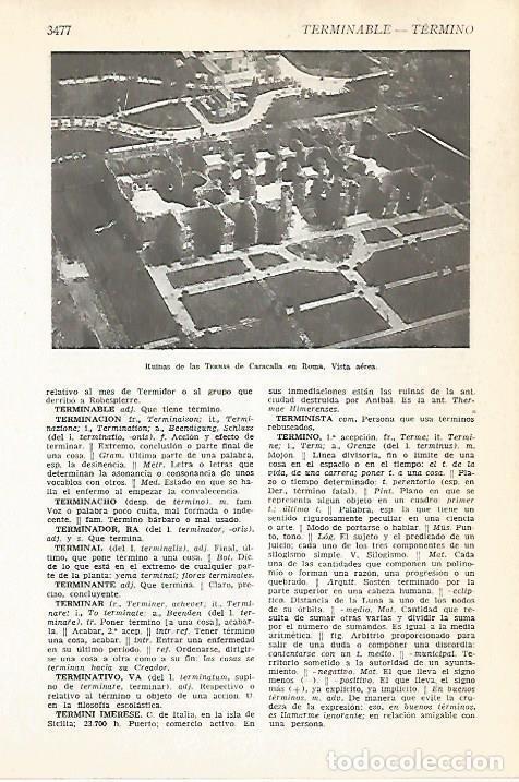 Otros art&iacute;culos de coleccionismo en papel: LAMINA VOX 16702: Ruinas de las Termas de Caracalla, Roma - Varios