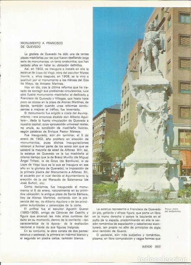 Otros art&iacute;culos de coleccionismo en papel: LAMINA 20388: Monumento a Quevedo - VVAA
