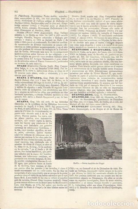 Otros art&iacute;culos de coleccionismo en papel: LAMINA ESPASA 34263: Gruta de Fingal en Staffa, Escocia - Varios