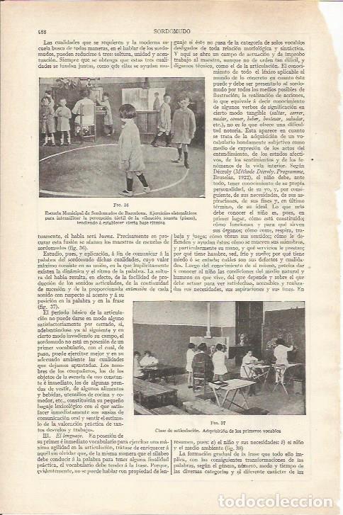 Otros art&iacute;culos de coleccionismo en papel: LAMINA ESPASA 34191: Escuela Municipal de Sordomudos de Barcelona - Varios