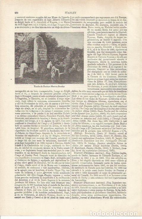 Otros art&iacute;culos de coleccionismo en papel: LAMINA ESPASA 34270: Tumba de E. Morton Stanley - Varios