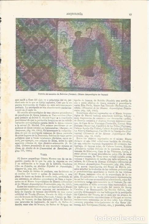 Otros art&iacute;culos de coleccionismo en papel: LAMINA ESPASA 34360: Detalle del Mosaico de Bell-lloc, Girona - Varios