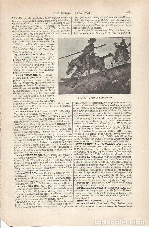 Otros art&iacute;culos de coleccionismo en papel: LAMINA ESPASA 34303: Don Quijote, por C. Strathmann - Varios