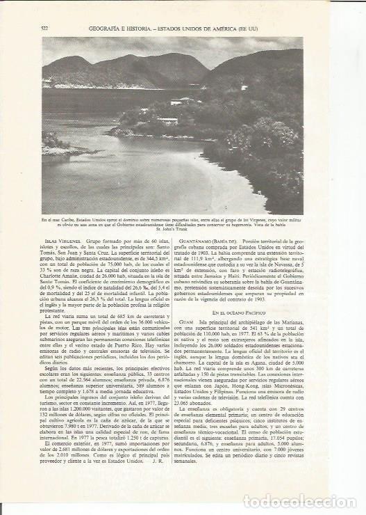 Otros art&iacute;culos de coleccionismo en papel: LAMINA ESPASA 34046: Islas Virgenes en el Caribe - Varios