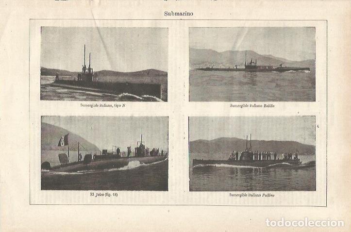 Otros art&iacute;culos de coleccionismo en papel: LAMINA ESPASA 34338: Submarinos de Italia - Varios