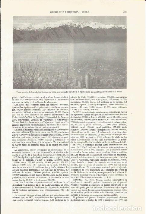 Otros art&iacute;culos de coleccionismo en papel: LAMINA ESPASA 34024: Vista de los Andes desde Santiago de Chile - Varios