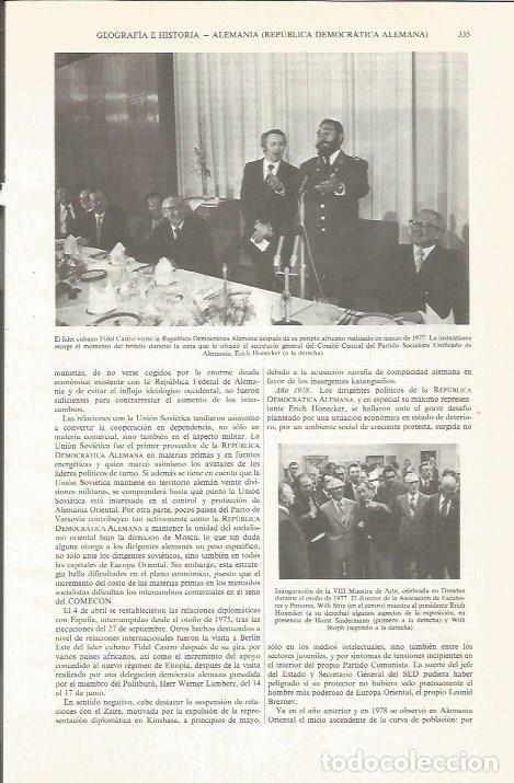 Otros art&iacute;culos de coleccionismo en papel: LAMINA ESPASA 34011: Fidel Castro en Alemania, marzo de 1977 - Varios
