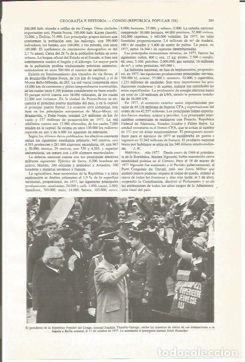 Otros art&iacute;culos de coleccionismo en papel: LAMINA ESPASA 34020: Joachim Yhomby-Opango, presidente del Congo - Varios