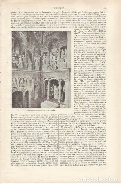 Otros art&iacute;culos de coleccionismo en papel: LAMINA ESPASA 34129: Santos de la Abadia de Solesmes - Varios