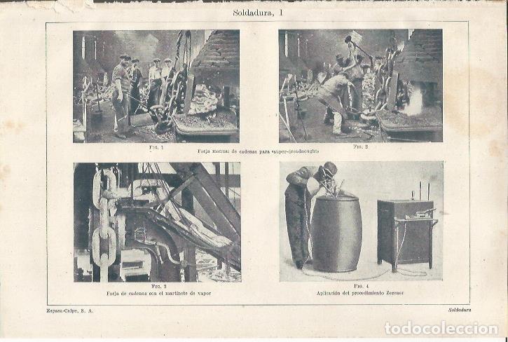 Otros art&iacute;culos de coleccionismo en papel: LAMINA ESPASA 34122: Soldadura. Forja manual de cadenas - Varios