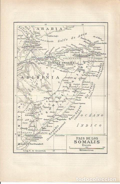 Otros art&iacute;culos de coleccionismo en papel: LAMINA ESPASA 34146: Mapa del pais de los Somalis - Varios