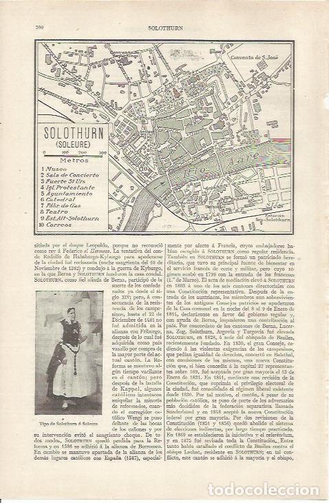 Otros art&iacute;culos de coleccionismo en papel: LAMINA ESPASA 34134: Plano de Solthurn - Varios