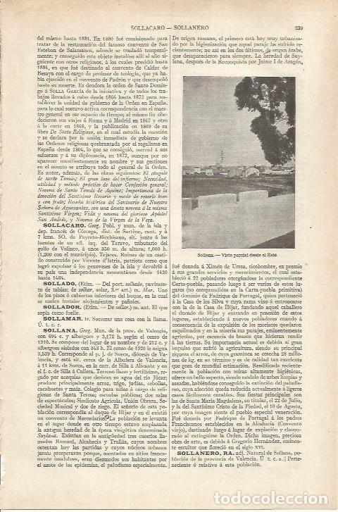 Otros art&iacute;culos de coleccionismo en papel: LAMINA ESPASA 34142: Vista parcial de Sollana, Valencia - Varios