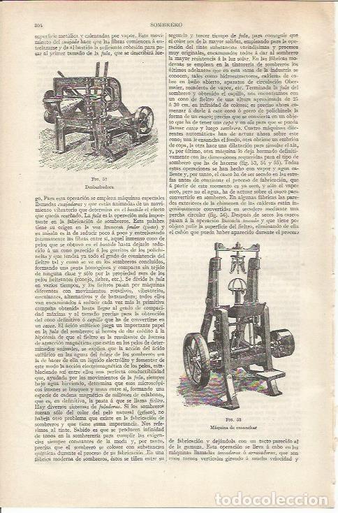 Otros art&iacute;culos de coleccionismo en papel: LAMINA ESPASA 34157: Maquina de ensanchar para sombreros - Varios
