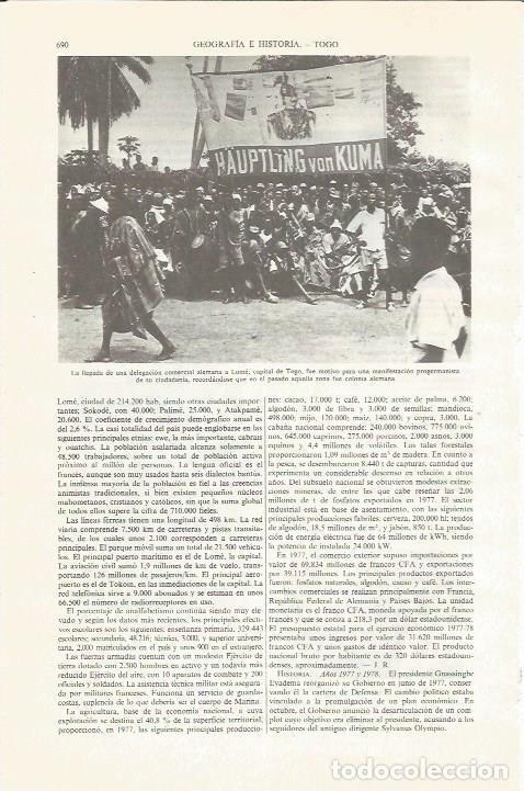 Otros art&iacute;culos de coleccionismo en papel: LAMINA ESPASA 34084: Manifestacion en Lome, Togo - Varios