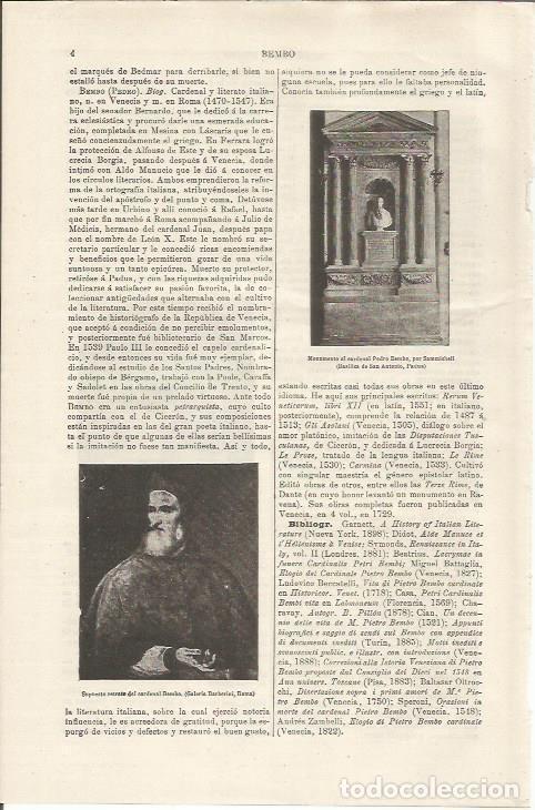 Otros art&iacute;culos de coleccionismo en papel: LAMINA ESPASA 34420: Monumento y retrato del Cardenal Bombo - Varios