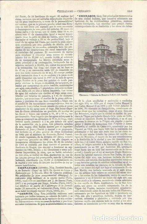 Otros art&iacute;culos de coleccionismo en papel: LAMINA ESPASA 34955: Iglesia de Nuestra Se&ntilde;ora del Pueblo en Cherasco, Italia - Varios