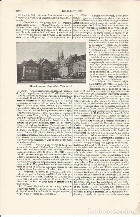 Otros art&iacute;culos de coleccionismo en papel: LAMINA ESPASA 34947: Vista de Eger, Checoslovaquia - Varios