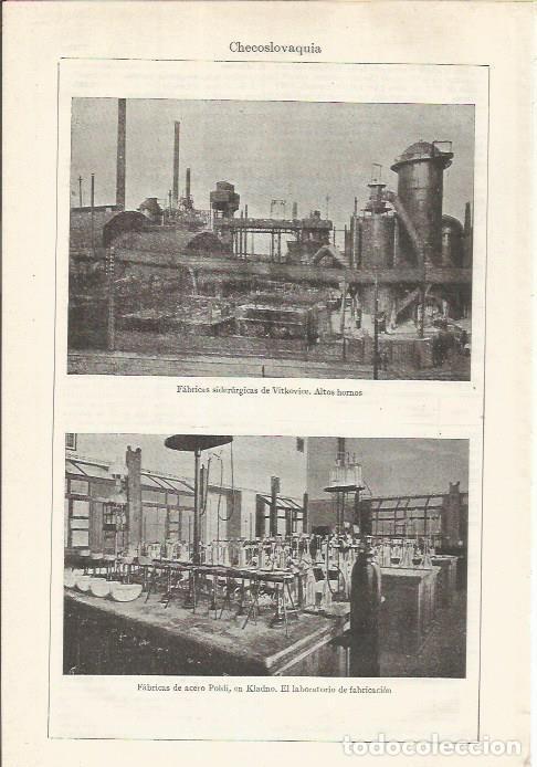 Otros art&iacute;culos de coleccionismo en papel: LAMINA ESPASA 34952: Fabrica en Vitkovice y fabrica de acero Poldi en Kladno - Varios