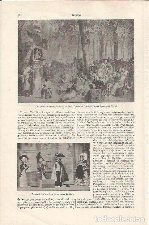 Otros art&iacute;culos de coleccionismo en papel: LAMINA ESPASA 35011: Una sesion del teatro de titeres, por Guerard - Varios